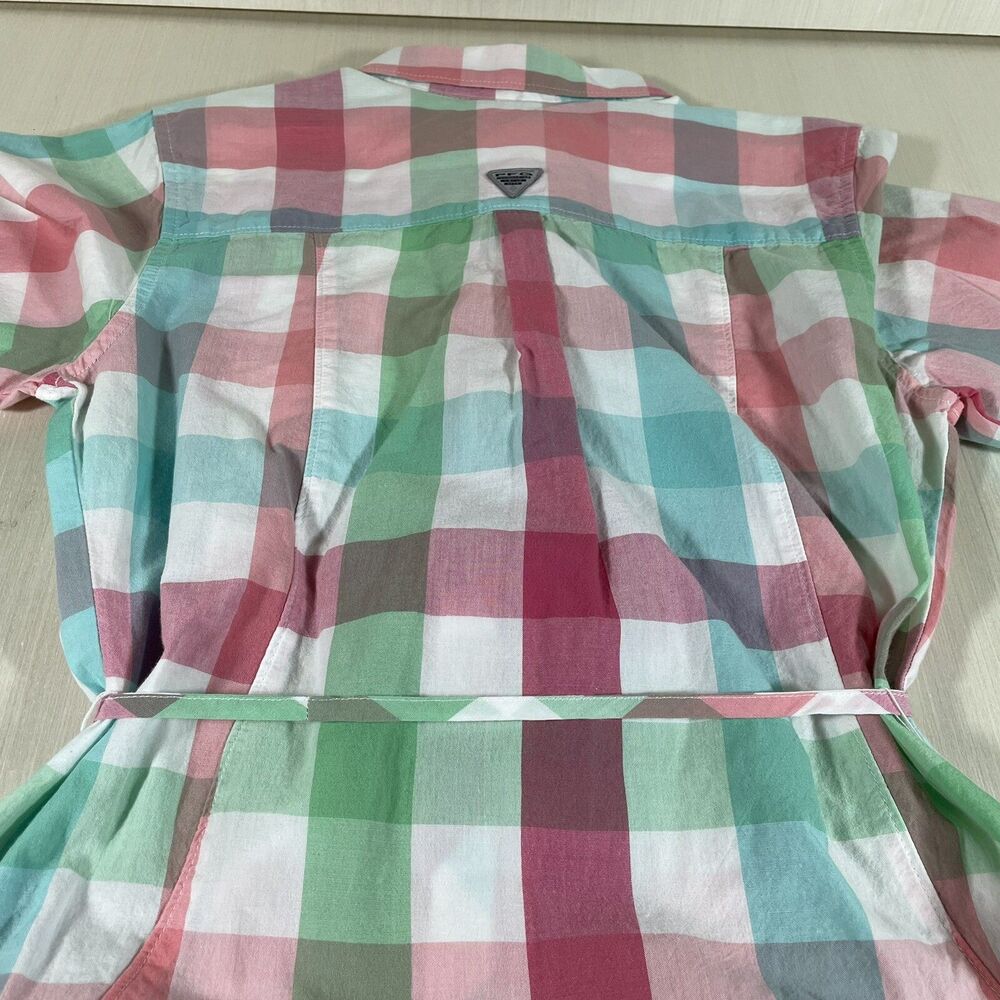 Womens Columbia PFG Super Bonehead Dress Size Small Plaid Tie - Picture 9 of 13